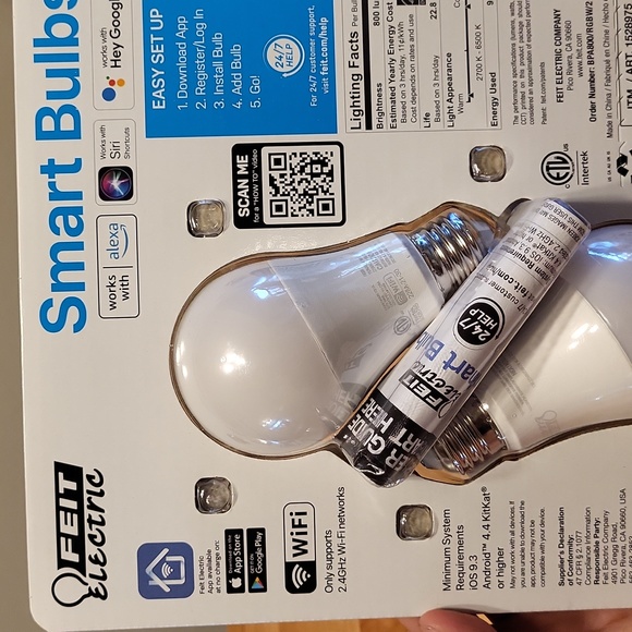 Smart Bulbs Control Your Lights From Anywhere 2 Pack 60W Control W App LED Feit - Picture 4 of 8